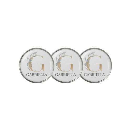 G Monogram Floral Personalized Golf Ball Marker