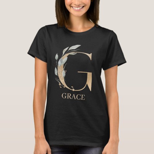 G Monogram Floral Personalized T_Shirt