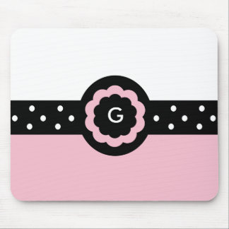 G :: Monogram G Dotted Pink & White Mousepad