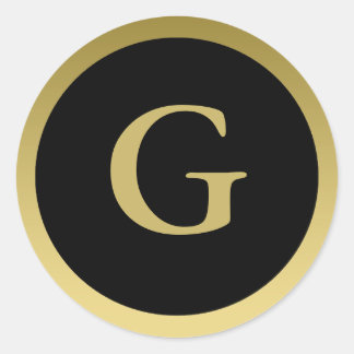 G :: Monogram G Elegant Gold and Black Stickers