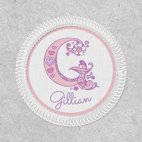 G monogram Gillian pink purple yellow Patch