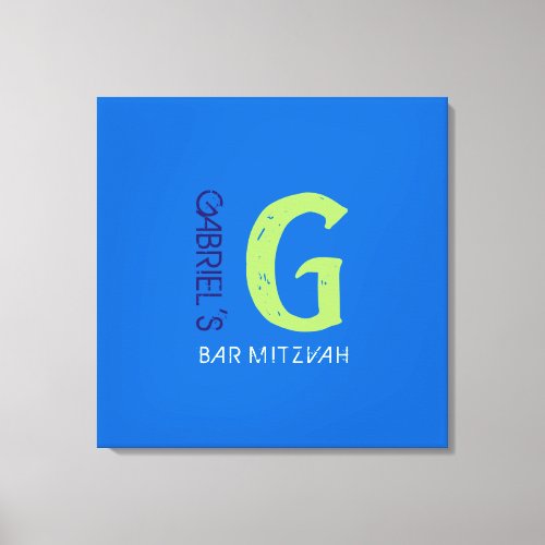 G Monogram Initial Bar Bat Mitzvah Sign-In Board