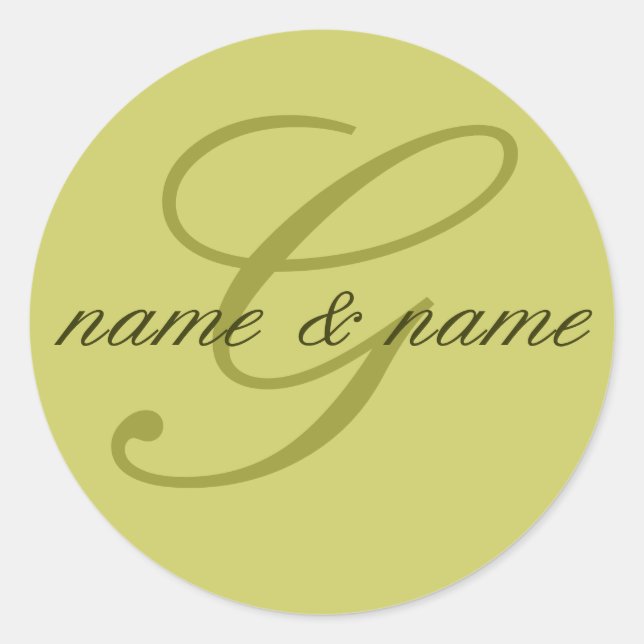 "G" monogram label - personalize names (Front)