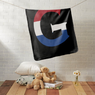 G Monogram overlaid on NLD Flag on bk bbt Baby Blanket