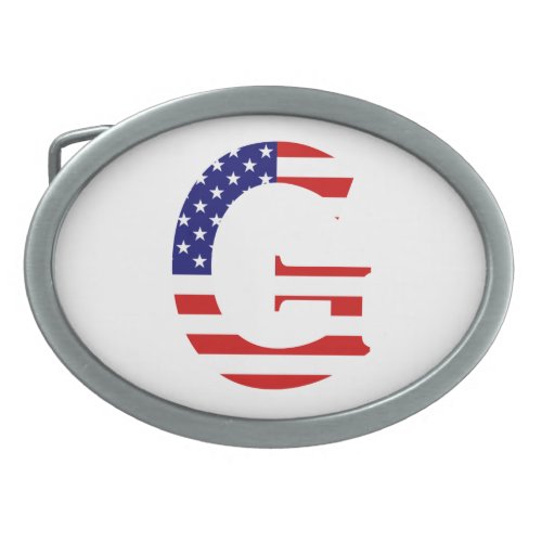 G Monogram overlaid on USA Flag bbcn Belt Buckle