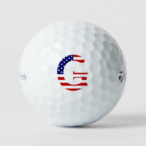 G Monogram overlaid on USA Flag tmtp5 gbcnt Golf Balls