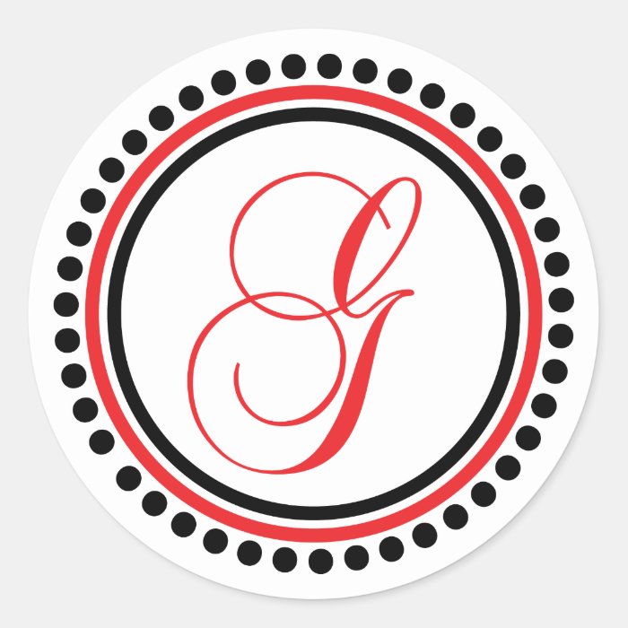 G Monogram (Red / Black Green Dot Circle) Stickers