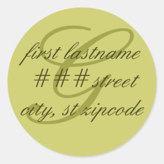 "G" monogram return address label - personalize
