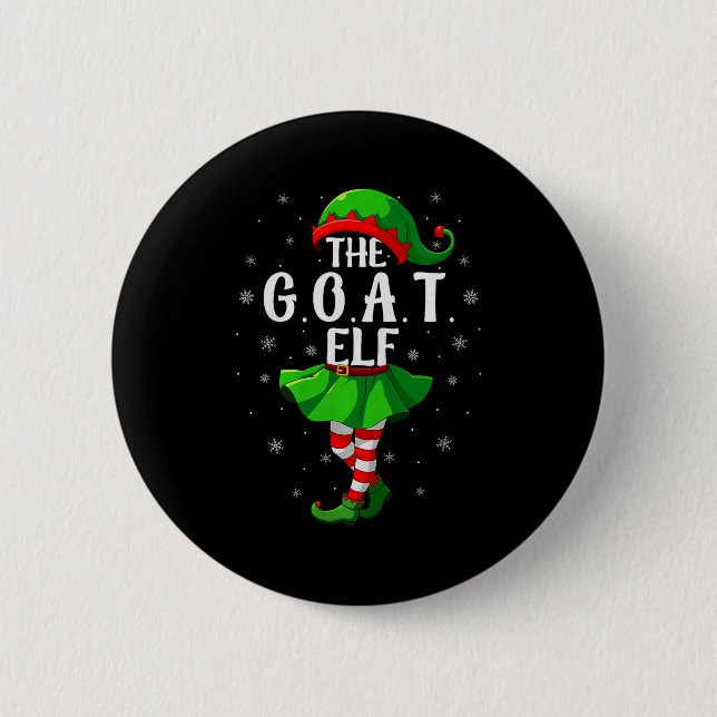 G.o.a.t Elf Christmas Girls Women Elf Squad Xmas F Button (Front)