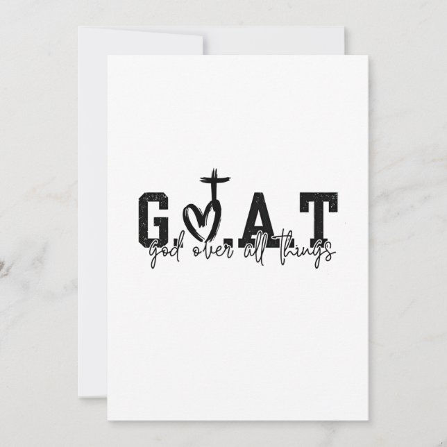 G.O.A.T God Over All Things Christian Jesus Invitation (Front)