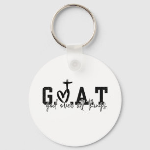 G.O.A.T God Over All Things Christian Jesus Keychain