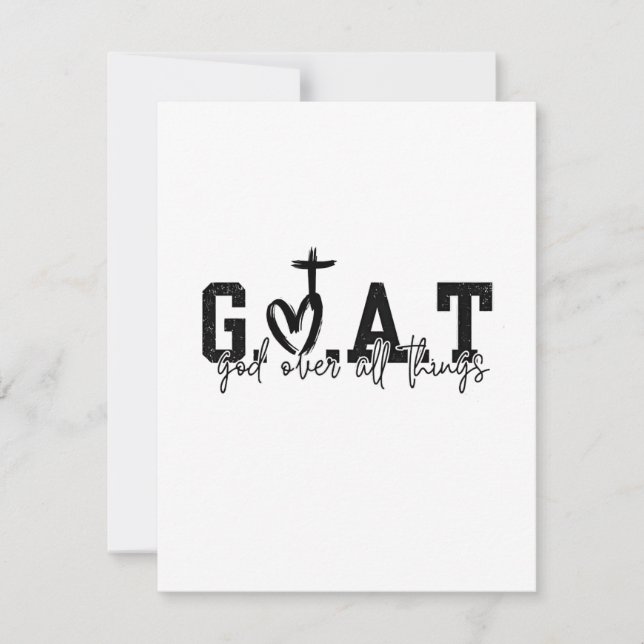 G.O.A.T God Over All Things Christian Jesus Note Card (Front)