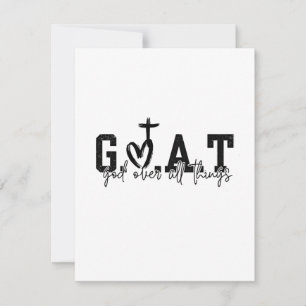 G.O.A.T God Over All Things Christian Jesus Note Card