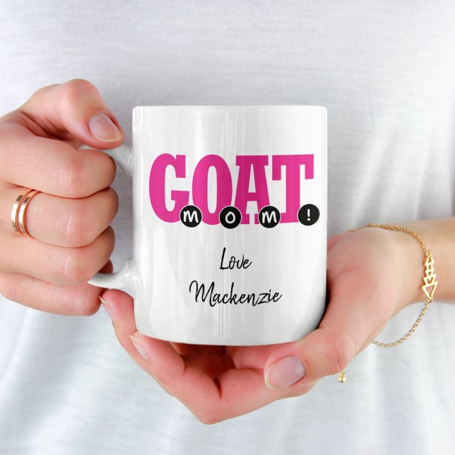 G.O.A.T. MOM! - Cute For Mom Graphic Print Coffee Mug (Creator Uploaded)