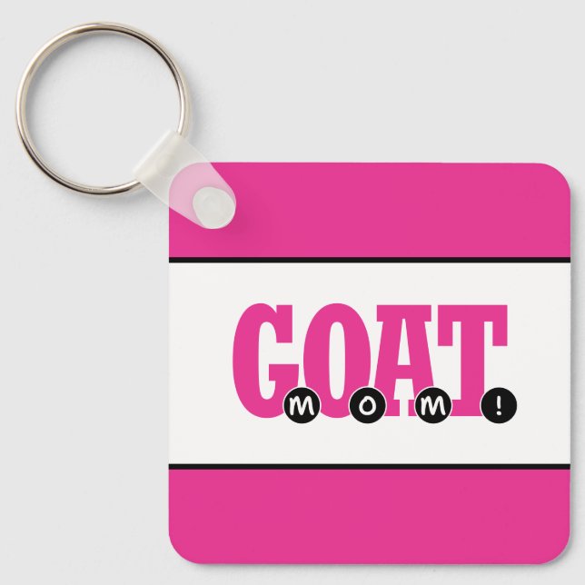 "G.O.A.T. MOM!" Graphic Print Keychain (Front)