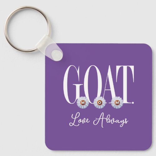 GOAT MOM With Daisies Art Keychain