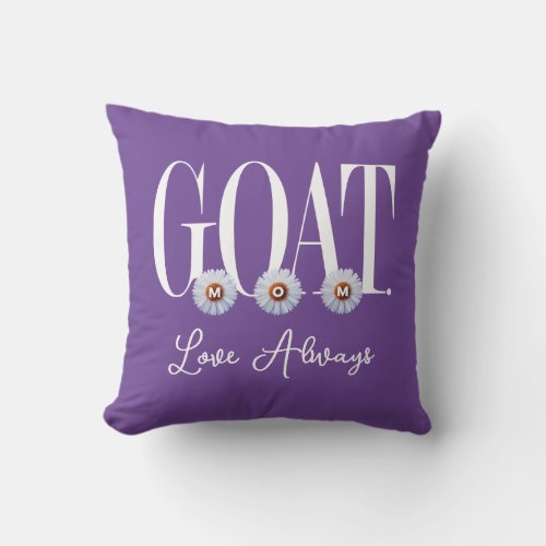 GOAT MOM With Daisies Art Throw Pillow