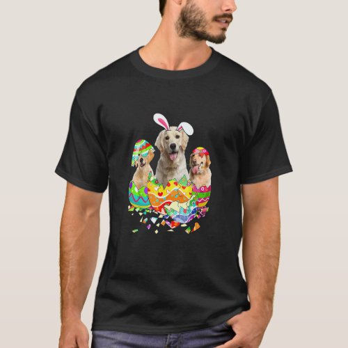 G O L D E N Retriever Bunny Happy Easter Dog T-Shirt