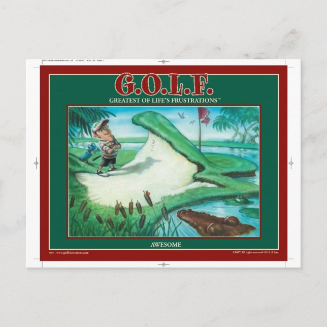 G.O.L.F. GREATEST OF LIFE'S FRUSTRATIONS POSTCARD (Front)