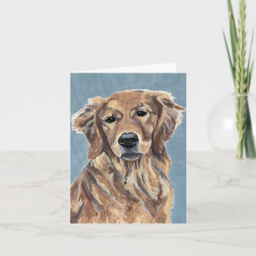 Golden Retriever Hand_Painted on Canvas Note Card