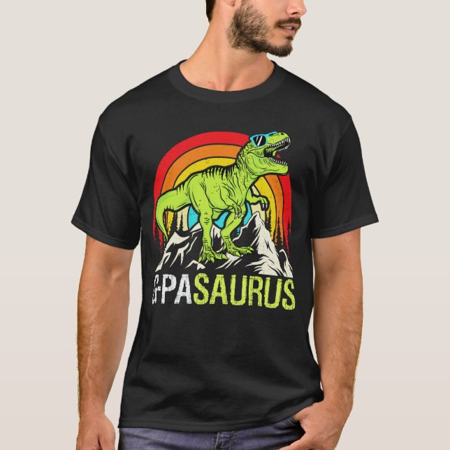 G-Pawsaurus Dinosaur Grandpa Saurus Fathers Day T-Shirt (Front)