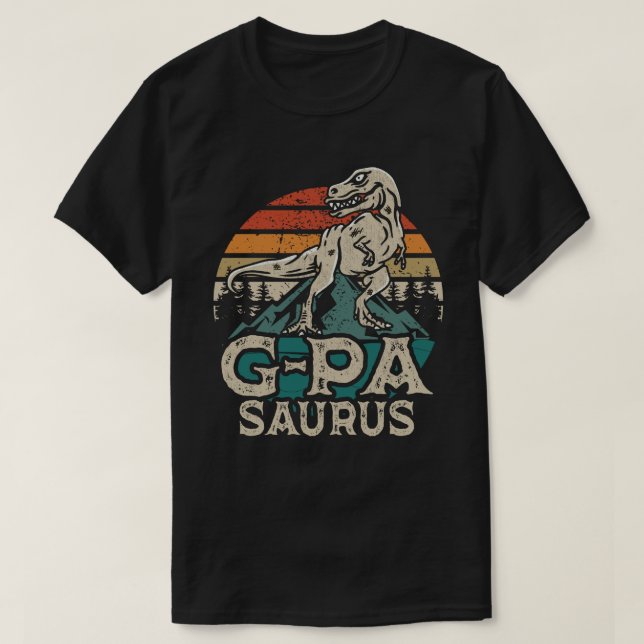 G-Pawsaurus Dinosaur Grandpa Saurus Fathers Day T-Shirt (Design Front)