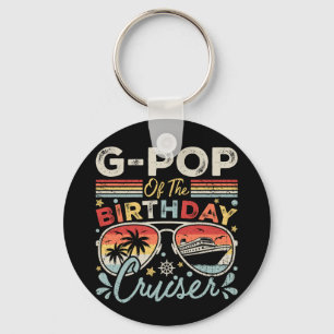 G-Pop of the Birthday Cruiser Vacation Circle Keychain