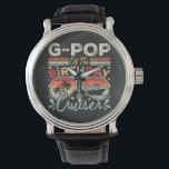 G-Pop of the Birthday Cruiser Vacation Vintage Watch<br><div class="desc">G-Pop of the Birthday Cruiser Vacation Funny Crew Graphic design Gift Men's Vintage Black Leather Strap Watch Classic Collection.</div>