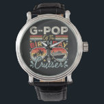 G-Pop of the Birthday Cruiser Vacation Vintage Watch<br><div class="desc">G-Pop of the Birthday Cruiser Vacation Funny Crew Graphic design Gift Men's Vintage Black Leather Strap Watch Classic Collection.</div>