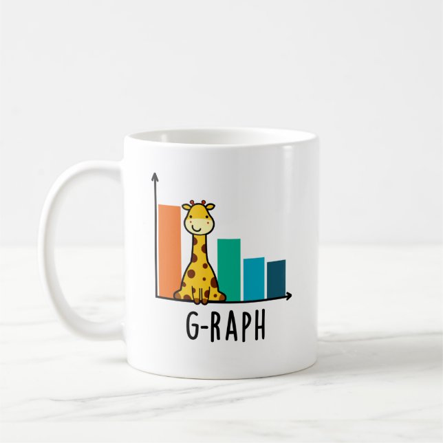 G-raph Funny Giraffe Graph Pun  Coffee Mug (Left)