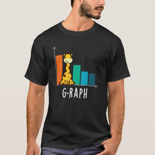 G_raph Funny Giraffe Graph Pun Dark BG T_Shirt