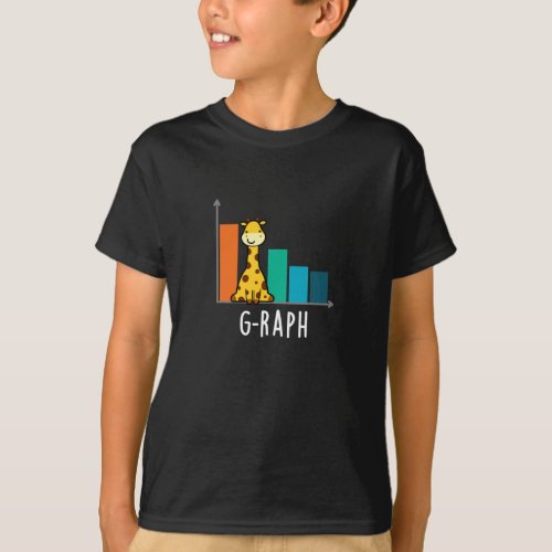 G_raph Funny Giraffe Graph Pun Dark BG T_Shirt