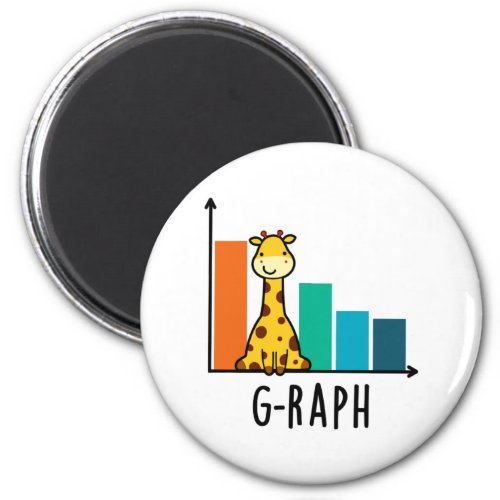 G_raph Funny Giraffe Graph Pun  Magnet