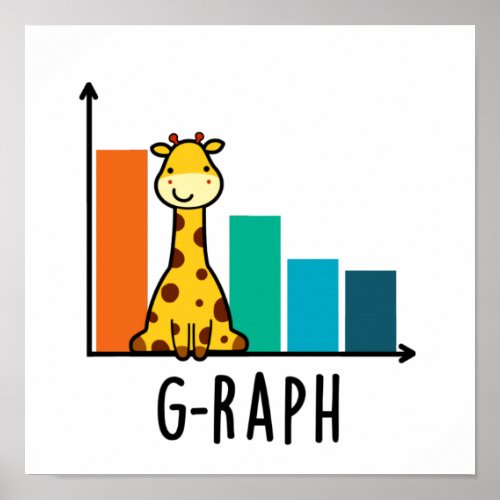 G_raph Funny Giraffe Graph Pun  Poster