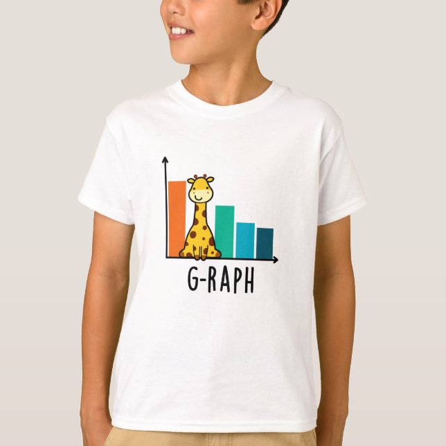 G-raph Funny Giraffe Graph Pun  T-Shirt (Front)