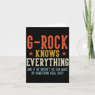 G-rock knows everything father's day retro vintage card