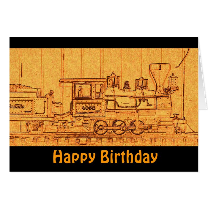 G Scale Model Train   Happy Birthday Greeting Card