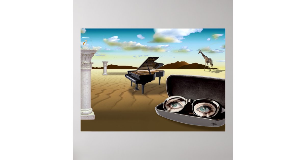 G Sharp in the Desert - Surrreal Poster | Zazzle