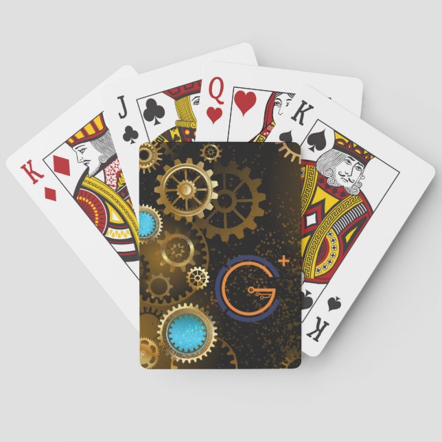 G+STEAM Custom Design with Gears  Poker Cards (Back)