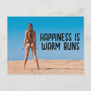 G-STRING BIKINI BEACH GIRL WARM BUNS POSTCARD