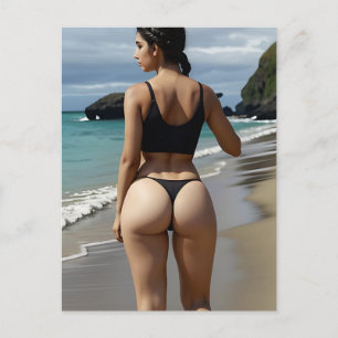G-STRING BIKINI GIRL BIG BUTT POSTCARDS