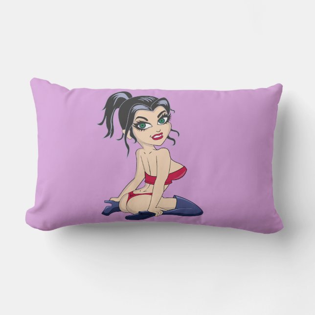 G-STRING CARTOON GIRL LUMBAR PILLOW (Front)