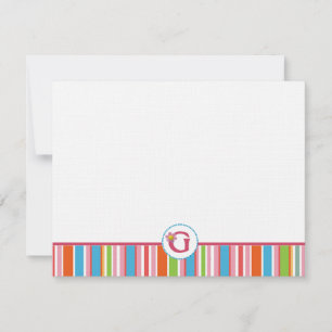 G Striped Stationery Note Card