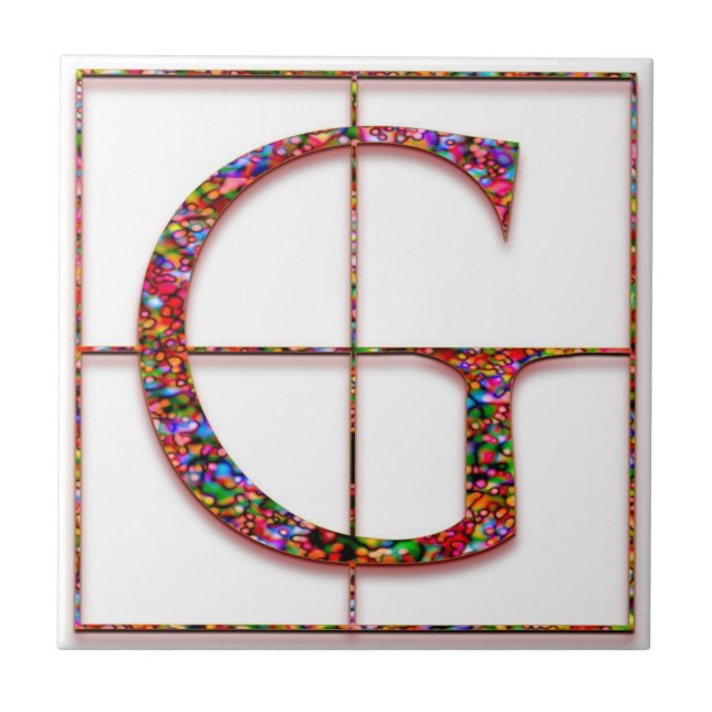 G Trajanus Red Custom Monogram Tile (Front)