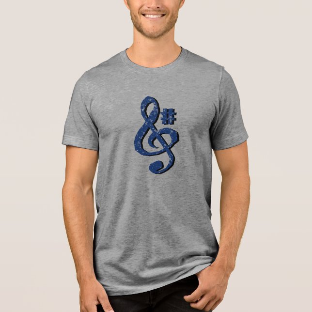 G# Treble Clef T-Shirt Tri-Blend Shirt (Front)
