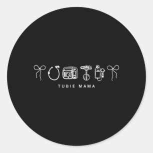 G-Tube Awareness Coquette Bow Tubie Mom Feeding Classic Round Sticker