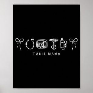 G-Tube Awareness Coquette Bow Tubie Mom Feeding Poster