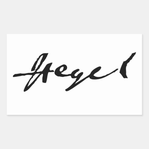 G W F Hegel signature Rectangular Sticker