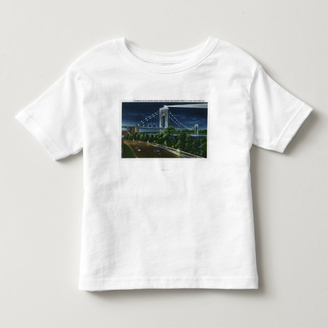 G. Washington Bridge, Hudson at Night Toddler T-shirt (Front)