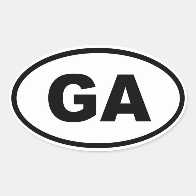 GA Georgia Oval Sticker (Front)